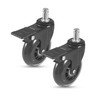 2-Pack HDW302 3" Swivel Caster Wheels with Brake – Rubber