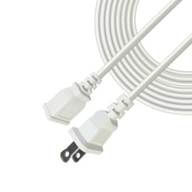 White Thin Extension Cord 10 Feet Polarized US 2 Prong 5A 625W Male-Female Extension Power Cable for Indoor Use with Single Outlet Ideal for Holiday Lights, Lamps, Cameras, Appliance (1 Pack)