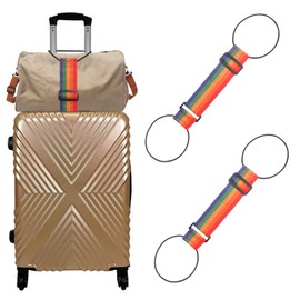 Niuoppy 2 Pcs Elastic Luggage Straps for Suitcases, Adjustable Suitcase Straps Elasticated, Elastic Fastening Belt for Luggage (Multicolord)