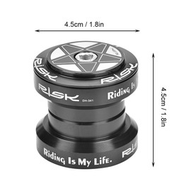 Bike Headset Aluminum Alloy 34mm Bicycle Fork Headset for 28.6mm Straight Steerer Fork Bearing(Black)