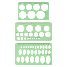 BPTRKOM Set of 3 Circle Stencils for Drawing - Clear Green Circle Stencil Circle Stencil Circles Circle Stencils Drawing Set for Learning, Designing, Office