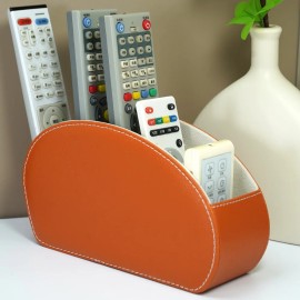 LG8175 5-Compartment PU Leather Multifunctional Office Organizer Pen Holder Desk Home Office & School Storagecolor: Orange, size: 22.0X7.5X12.0cm