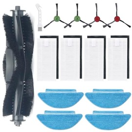 BUXEBUX G8000 Max Replacement Accessories Kit Only for Tikom G8000 Max and 2025 Year L8000 Pro Robot Vacuum Parts, 2 Main Brush, 6 Side Brushes, 6 Hepa Filters, 6 Mop Pads,1Clean Tool