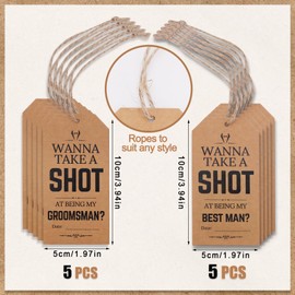 10pcs Groomsmen Proposal Cards, Paper Groomsmen Cards Set with Clear Words Will You Be My Groomsman Cards Groomsman Invitation Cards Best Man Card Ideal Groomsmen & Bridesmaid Gifts for Wedding