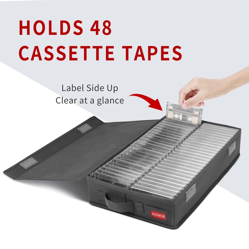 NUSWOR Stackable Tape Storage Boxes - Dust-proof Racks with Lid
