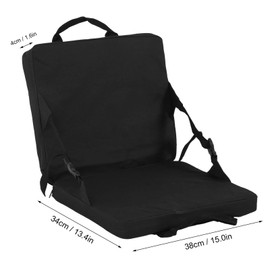 Portable Stadium Seat, Padded Folding Stadium Chair with Backrest Bleacher Cushion Lightweight Outdoor Portable Adjustable Camping Cushion Chair with Handle and Pocket, Black
