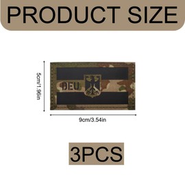 3 Pieces Germany Patch Velcro, Germany IR Infrared Reflective Patches Velcro Military Reflective Germany Flag Patch for Tactical Clothing Backpack Baseball Cap Uniform Vest