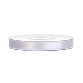 PartyDeco 25m White Satin Ribbon, 6mm Wide, Perfect for Weddings, Crafts, and Gift Wrapping - Elegant Polyester Satin Ribbon Roll