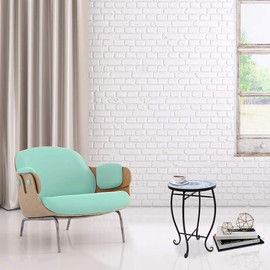 Removable Flower Stand, Mosaic Colored Glass Surface Round Table Four Legs Stand for Pot Plant, Metal Material,Side End Table Flower Pot Holder Home Decor (Flower)