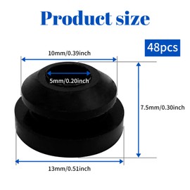 48Pcs RV Stove Rubber Grommets RV Stove Protector Rubber Guides High Temperature Resistant Rubber Feet Grommet Guides Compatible with Dometic Smev Thetford Stoves 5mm Rods Durable Grommets RV Cookers