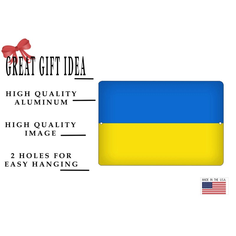 Rogue River Tactical Ukraine Flag Metal Tin Sign Wall Decor