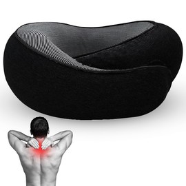 Lucky Element Airplane Travel Neck Pillow, Memory Foam Airplane Travel Pillow, 360 Degree Comfort and Breathability, Washable Modal Cover.Travel Neck Pillow for Airplane, Neck Pillow Airplane (Black)