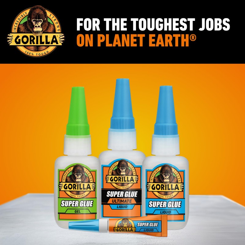 Gorilla Ultimate Super Glue, Clear Glue, 15 Grams (Pack of