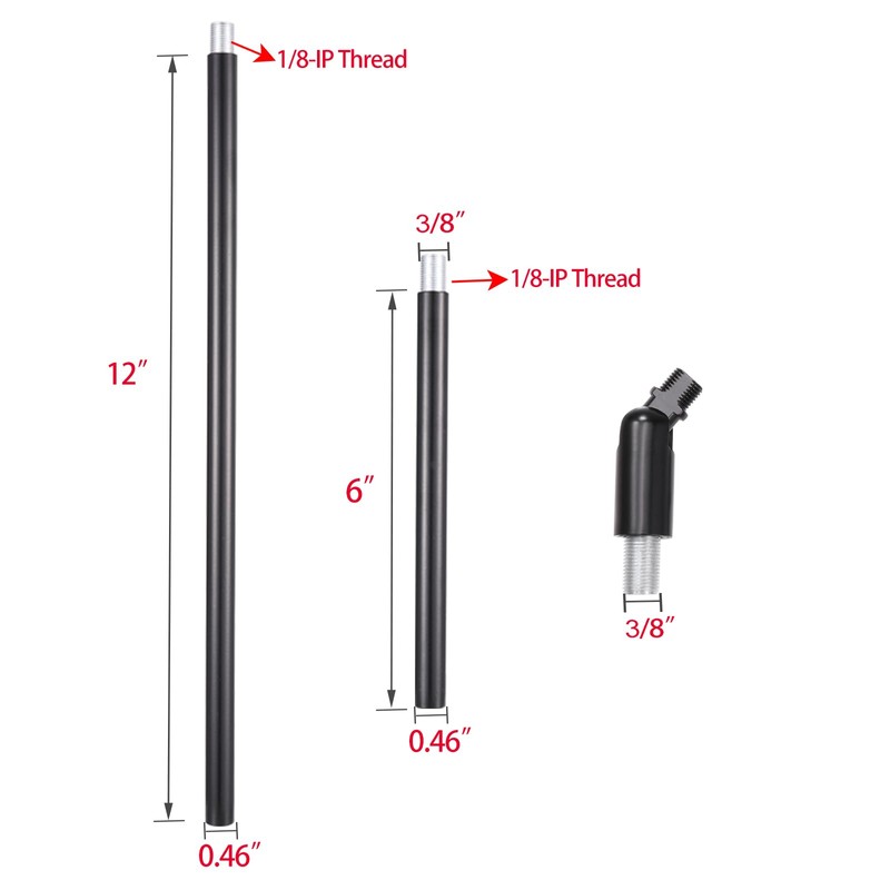 Canomo Chandelier Extension Poles Lighting Fixture Downrods with 1/8-IP Threaded