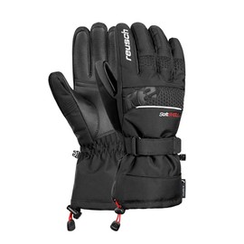 Reusch Connor R-TEX XT Extra Warm, Waterproof, Windproof and Breathable Unisex Winter Gloves, Finger Gloves, Ski Gloves for Men and Women, Black/White, 10.5