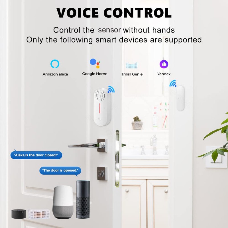 UanTii Tuya WiFi Door Window Detector with Light Sound Alarm