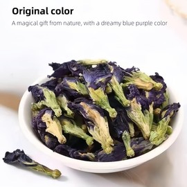 JINQI 2bottles Butterfly Pea Flower Tea- 蝶豆花2.11oz/60g(1.05oz/30g*2), For baking coloring Wine coloring，Holiday Gifts, Tea Gifts