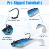 Soft Fishing Lures Swimbaits Pre-Rigged Jig Head Paddle Tail Swim