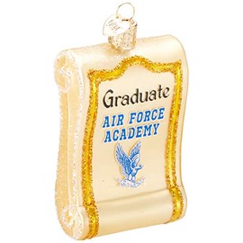 Old World Christmas United States Air Force Academy Diploma Glass Blown Ornament