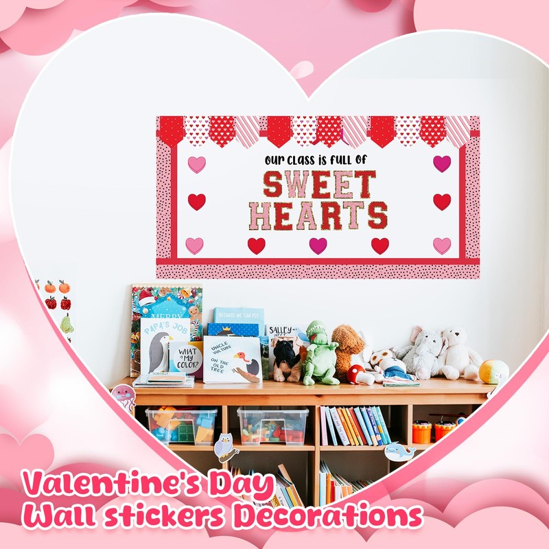 Mooliwe 61 Pcs Valentine's Day Bulletin Board Decorations Valentines Day