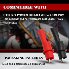 AC175 Multimeter Alligator Clips Insulated Alligator Clips Compatible with Fluke TL71 Premium Test Lead Set TL75 Hard Point Test Lead Set TL175 TwistGuard Test Leads TP175 Test Probes