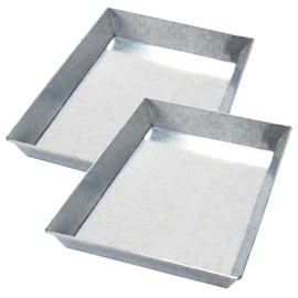 Oakestry Fireplace Tray Adjustable ash pan with Handles for up to 33" fire Place Grate Rectangle Galvanized Steel Ember Holder,17" D x 13" W x 2" H inches