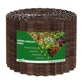 SnugNiture Corrugated Metal Garden Edging,6"×80'Sturdy Lawn Edging Border,Landscape Edging Border for Lawn, Flower Bed,Garden and Yard(Brown)