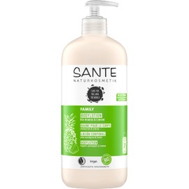 SANTE Naturkosmetik Moisturising Body Care for Dry Skin, Body Cream for Smooth Skin, with Organic Pineapple and Lime in Benefit Size, Family Body Lotion, 1 x 500 ml