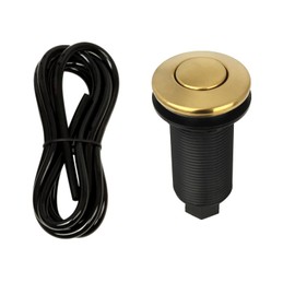Akicon Garbage Disposal Air Switch with Air Hose, Sink Top Push Button Replacement for Air Switch Garbage/Waste Disposal Outlet (Brass Gold)