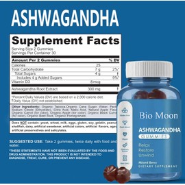 Ashwagandha Gummies & Vitamin D3 Gummies Organic Ashwagandha Supplement for Improve Sleep, Stress Relief & Mood Calm for Men & Women 60 Count (Non-GMO, Gelatin Free & Gluten Free)