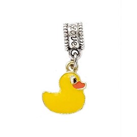 Dangle Yellow Rubber Duck Charm Bead