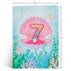 POPWOW Happy 7th Birthday Pop Up Card, Mermaid, Pearl Shell,
