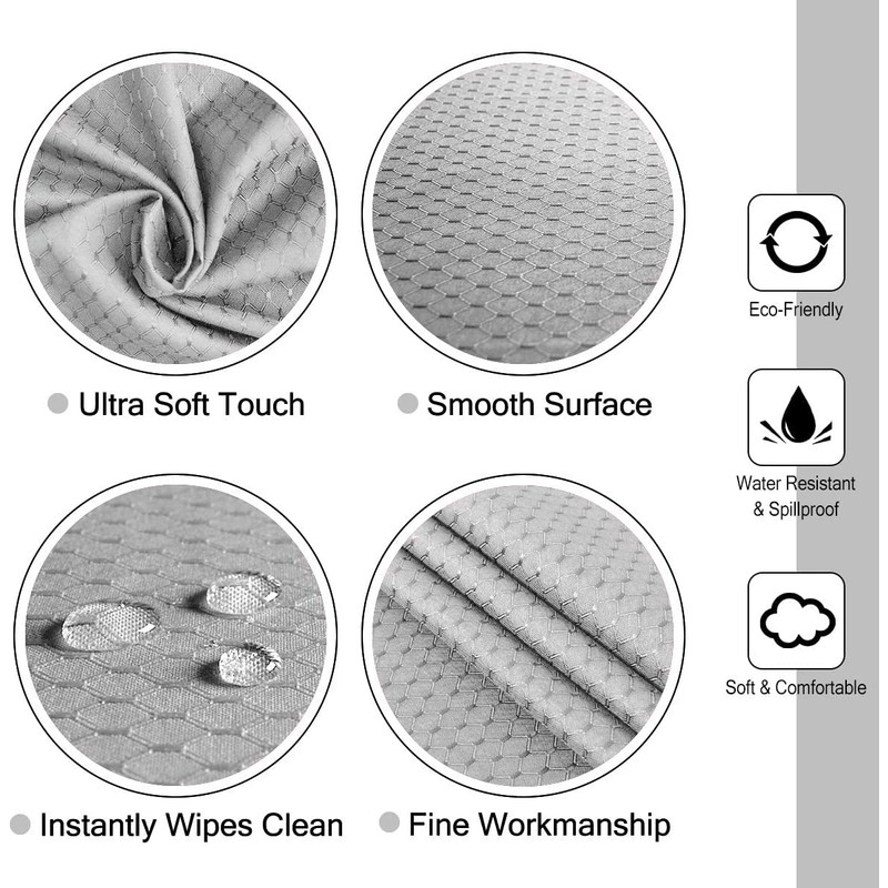 Eternal Beauty 120cm Round Tablecloth,Wipeable Grey Tablecloths Polyester Spill Proof