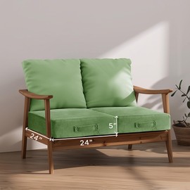 Codi Thick Replacement Couch Cushions, Upholstery Foam with Washable Covers for Sofa Cushion Chair Meditation - 24 × 24 × 5 Inch, High Density Foam, Green