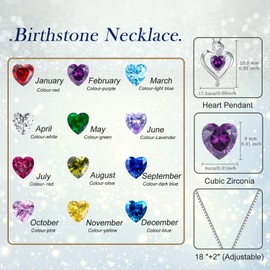 Heart Necklaces for Women 925 Sterling Silver Pendant Necklace Rose Gold Plated White Gold/14K Gold Plated Love Necklace for Her Girlfriend Wife Valentines Day Birthday Women Jewelry 18"+2", middle