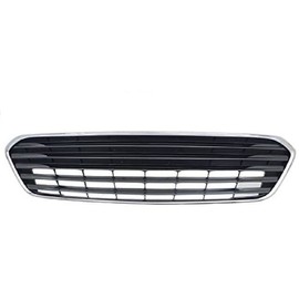 Front Bumper Grille without Park Assist Sensor Holes - Black with Chrome Frame - Compatible with 2013-2015 Toyota Avalon