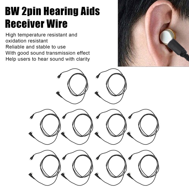10pcs 2pin BW Hearing Aids Receiver Wire Heat Resistant Good