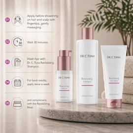 Farmasi Dr C Tuna, aceite de tratamiento avanzado para el cabello y el cuero cabelludo enriquecido con aceite de girasol, vitamina E y aceite de almendras dulces Aceite Capilar Reviving Farmasi Dr C TUNA nutre y fortalece el cabello 30ml