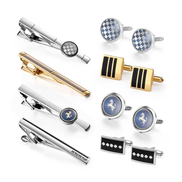 Wynameleri Cufflinks and Tie Clips for Men 12 PCS Set