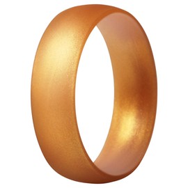 ThunderFit Silicone Ring Wedding Band for Men & Women - 1 Ring (Gold, 5.5 - 6 (16.5mm))