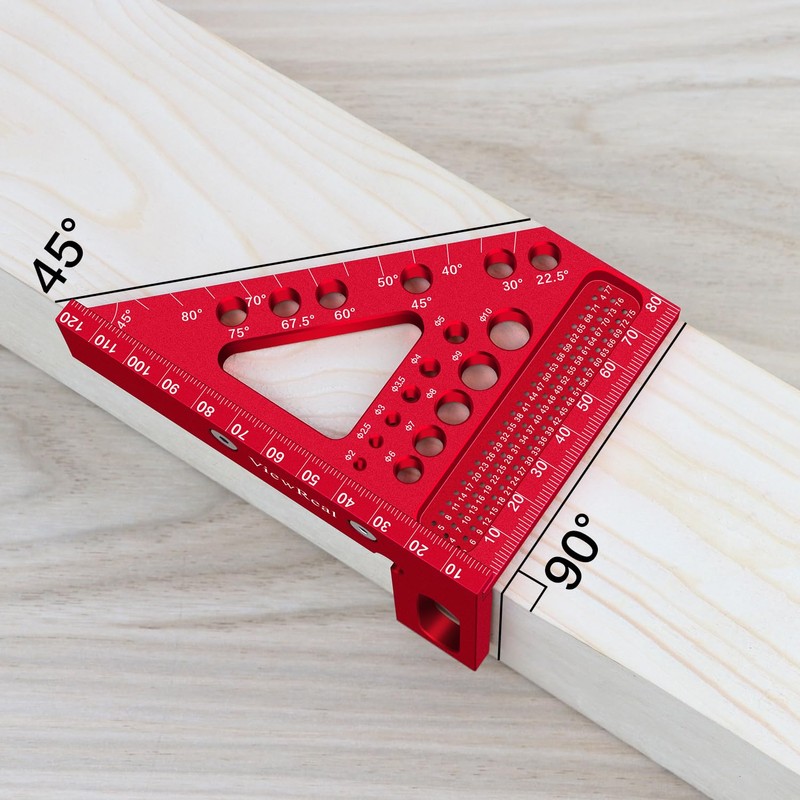 Metric Versatile Carpenter Square Scribing Ruler, 3D Multi-Angle Measuring Tool