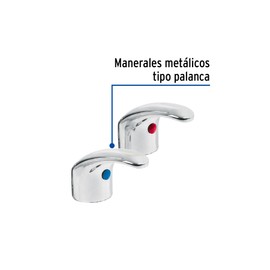 Foset Aqua AQMM-62, Juego de 2 manerales tipo palanca para lavabo