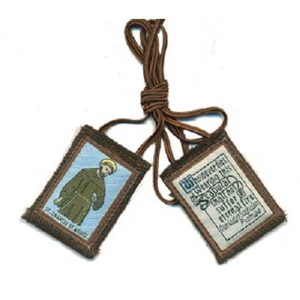 Traditional Our Lady of Mt. Carmel Brown Scapular w/ St. Francis Image