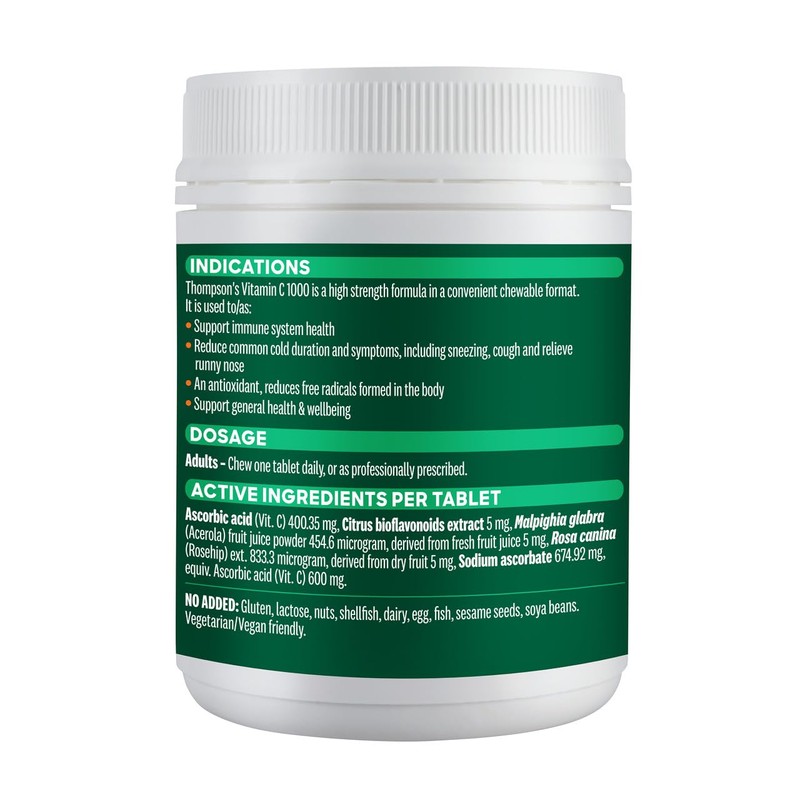 Thompson's Vitamin C 1000mg Chewable Tab X 150