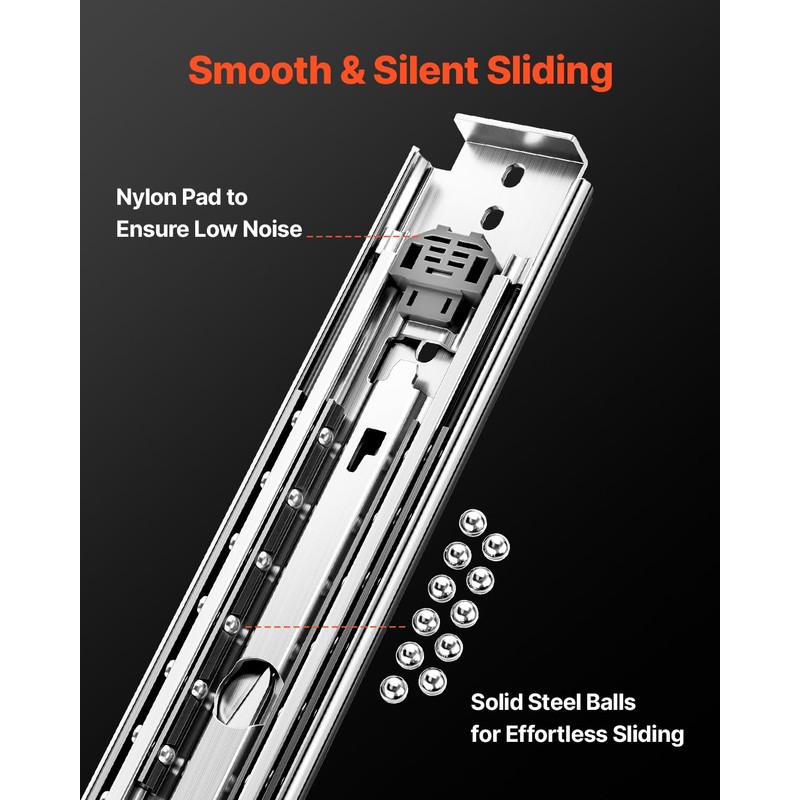 VEVOR Heavy Duty Drawer Slides, 1 Pair 30inch Locking Drawer