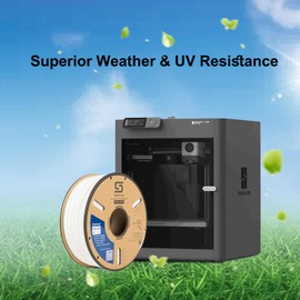 Siraya Tech Fibreheart ASA-GF 3D Printer Filament, 10% Glass Fiber Reinforced, Superior Weather & UV Resistance, High Strength & Thermal Stability for Outdoor & High-Impact Applications (1kg, White)