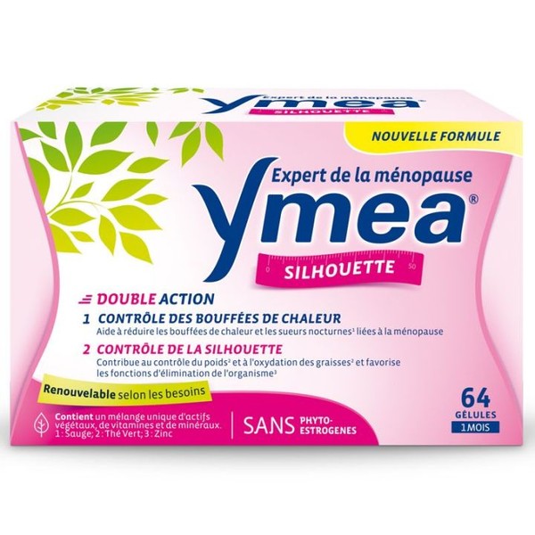 Omega Pharma Perrigo Ymea Menopause Silouhette - Boufées de chaleurs en gélules, 64 gélules