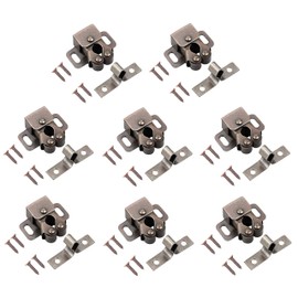 TERF® Heavy Duty Double Roller Catch Latch Bronzed Furniture Lock Including Fixing Screw for Cabinet Kitchen Bathroom Cupboards Wardrobes Drawer Door - Pack of 8