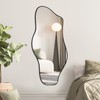 Jesmaikor Large Irregular Wall Mirror, 47.2"x21", Black Asymmetrical Modern Oblong