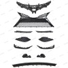 FOFUYEY 11PC For Camry SE 2018-2020 Front Gloss Black Grille